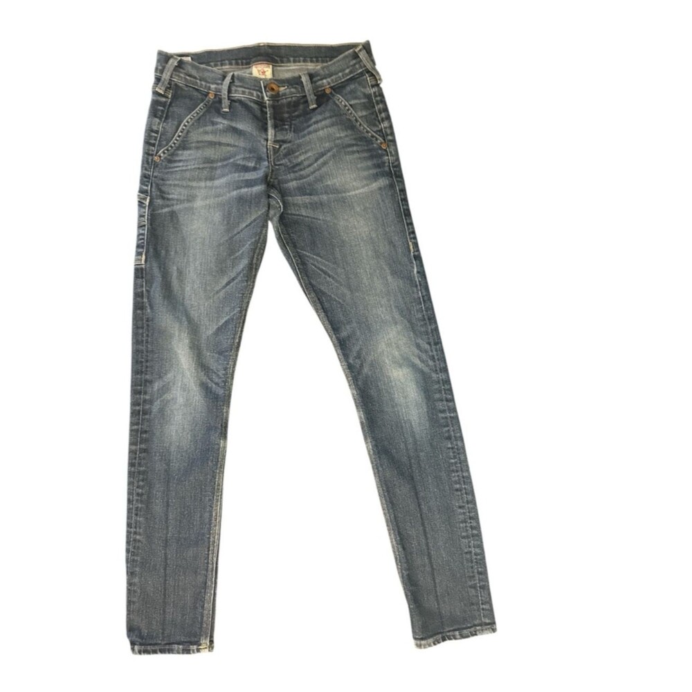 True Religion Women's Brianna Boyfriend Jeans 25 Distressed Carpenter Y2K